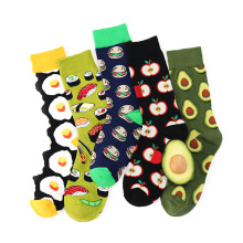 2019 Women Fruits Food Crew Socks With Doughnut Hamburgers Banana Pineapple Avocado Pattern Design Ankle Socks